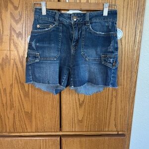 Time and Tru Blue Jean Shorts Distressed Cut-Offs